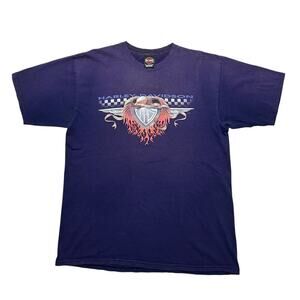 Vintage Harley Davidson Harley Eagle - Flames T Shirt XL Beautiful Fade - summer